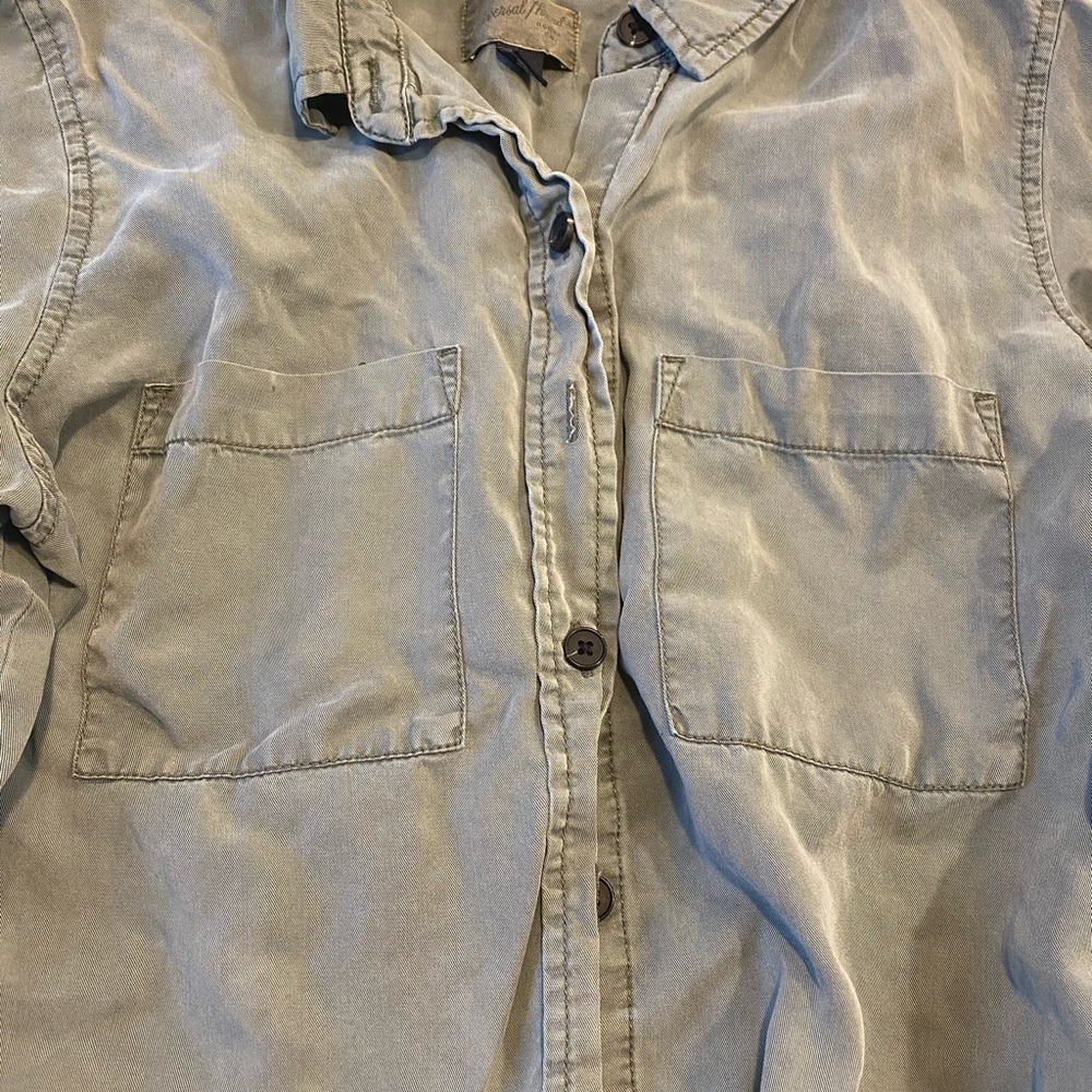 army green button up